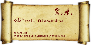 Károli Alexandra névjegykártya