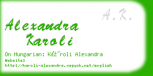alexandra karoli business card